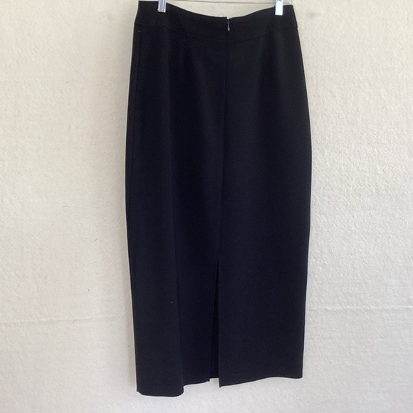 Fashion Bug Black Stretch Maxi Pencil Skirt with back zipper / center slit Sz 8 - Picture 2 of 6